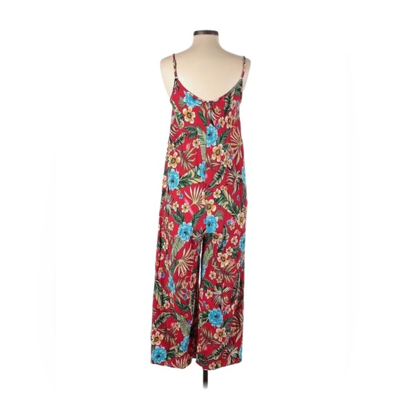 BUENOS NINOS Floral Boho Wide Leg Jumpsuit Adjustable Straps w/Pockets Size M - Picture 8 of 10